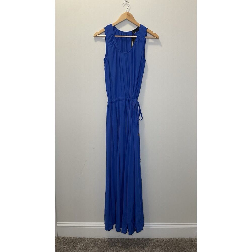 NWT BGL Sleeveless Maxi Dress Adjustable Waist Designer Beach Blue US 4 EUR 34 - Picture 2 of 13